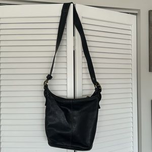 Coach purse, black leather with dust bag.